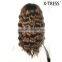 20inch light brown loose deep wave 100% synthetic fibre machine made 156g special design synthetic hair with differen size