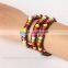 colorful punk style newest design leather bracelet with skulls, leather bracelet multilayer