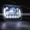 Hottest!!! Square 7inch led truck headlight with angel eyes 5x7 45W led 24 volt truck lights