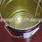 Color printing tinplate round golden color inside bucket