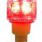 Ultra bright solar-powered 6 pcs LED traffic warning light
