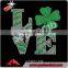 Wholesale Iron on Crystal Shamrock Rhinestone Motif Hotfix St.Patrick's Day Bling Bling T-shirt