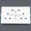 Shenzhen factory 2 gang electrical wall socket usb power plug socket