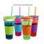 Plastic 2 in 1 Snack & Drink Cup,Travel Cup Snack Drink in One Container