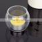 Short and round glass candle cup customized shape glass candle cup