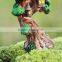 Custom resin crafts garden decor artificial miniature tree house gnome