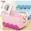 Hot sale PP kids' toy storage box with wheels&lid