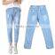 new fashion jeans pants korean style cutting ladies skinny jeans