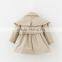 2016 new design red pink kaki belted latest children girls short coat