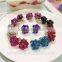 2016 New Arrived Crystal Rose Flowers Stud Earring Colors Wholesale Double Side Flower Design Stud