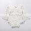 S17522A Newborn Girls White Ruffles Sleeve Sliders Baby Lace Jumpsuits