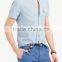 2015 Classic Fit Short Sleeve Stand Collar Shirt in Deep Cove Stripe Classic Design Hot Sell Custom Striped Shirt