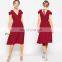 2015 new beautiful short length red color bridesmaid dress