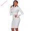 Ladies Designer Long Sleeve High Waisted Skirt and Crop Top Set