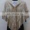 knitted mink fur cape mink fur poncho with tassel design European style