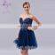 2017 New Arrival Design High Quality Wholesale Sweetheart Sequin Beaded Navy Prom Dress Short