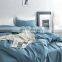 100% Satin Cotton Home Luxury Bed Sheet Bedding Set Blue For Girls And Boys
