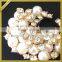 Rhinestone brooches soldering big crystal pearls vintage flower rhinestone brooches for women FB-026