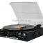 3 Speed Stereo Turntable with Built in Speakers and belt driven motor system