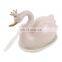 white pink swan shaped unique covered decorative bird ceramic butter dish tray with lid