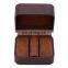 Fadeli High End Brown Double Ring Design Storage Jewelry Box Custom