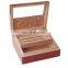 Beveled Glass top display solid wood cigar box cedar wooden humidor cigar humidifier