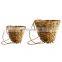 Hot Sale Hanging Hyacinth Planters Set of 2 Boho Wicker Straw Cover for Flower Pot Vietnam Manufacturer