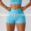 Ribbed Cross Waist Biker Shorts Women Wholesale Scrunch Butt Gym V Shaped Leggings