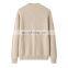 100% Cashmere Women's Pullover Casual Solid Crew Neck Winter Knitted Sweater with Front Logo
