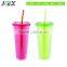 Transparent acrylic mug in different colors