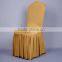 high quality gold pleated spandex chair cover for banquet decoration