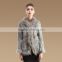 2015 Long style Big Raccoon Fur Collar Lady Winter Fashion Real Rabbit Fur Coat With 4 colors