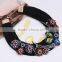 Brown Collar Statement Necklace Color Flower Crystal Wide Necklace
