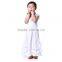 Wholesale Kids Solid Elegant Cotton Dresses Lace Girls Ruff Sleeve Long Dress One Piece Party Dress