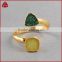 18k yellow gold-plated base metal open ring with druzy tone stone                        
                                                Quality Choice