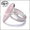 Natural Fashion shiny pink Crystal ring Rose Quartz semi precious stone ring