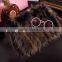 BLACK fashion handbags with fox fur, tote bags, shoulder bags