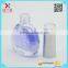 clear empty flat nail polish glass bottle with siliver cap and flower , personal care use