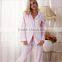 autumn women cotton pajama sets pink and white color stripped European and American style brief top quality pyjamas