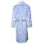 Wholesale Light Blue Winter Warm 100% Polyester Women Printed Coral Fleece Thick Sleep Robe