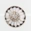 18mm Round Enamel Metal With Rhinestone Flower Blossom Interchangeable Snap Charm For Snap Button Jewelry