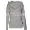 GREY ZIPPER POLKADOTS SWEATSHIRT WITH HOOD