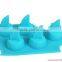 5 Cavity Silicone Drink Ice Tray Cool Shark Fin Shape Ice Cube Tray Freeze Mold Ice Maker Mold