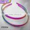 flower rainbow color gliter inside plastic alice hair band with teeth