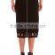 High fashion womens clothing cut out grid hem balck women woven skrit