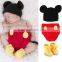 Winter Warm Cheap Newborn Baby Crochet Cute Animal Mickey Hat /Hand Knitted Shorts/Shoes Clothing Sets