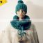 2013 fashion winter and autumn Ladies knitted. solid color hat set with pom pom