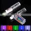 mini RGB 16 Color Changing LED Crystal Light Bulb Lamp E27 CU10 3W +IR Remote Control