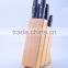 7PCS PP handle kitchen knives with pine wood block