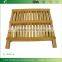 BH006/Natural Bamboo foldable dish rack with flatware holder durable dish drying rack kitchenware bamboo kitchen cabinet dish ra